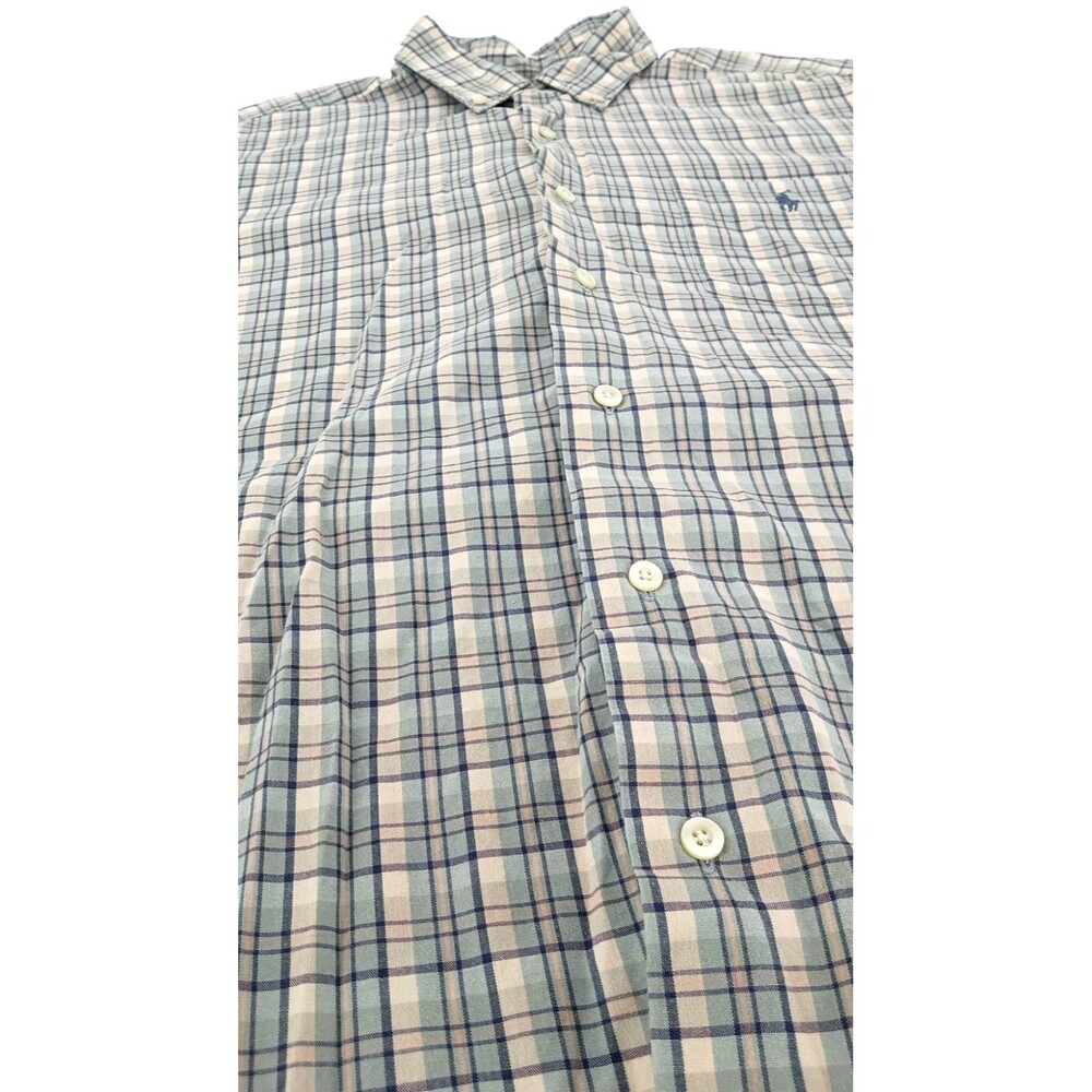 VTG Polo Ralph Lauren Greggor Plaid Button Down Shirt 100% Cotton Hong Kong Med - Picture 7 of 12